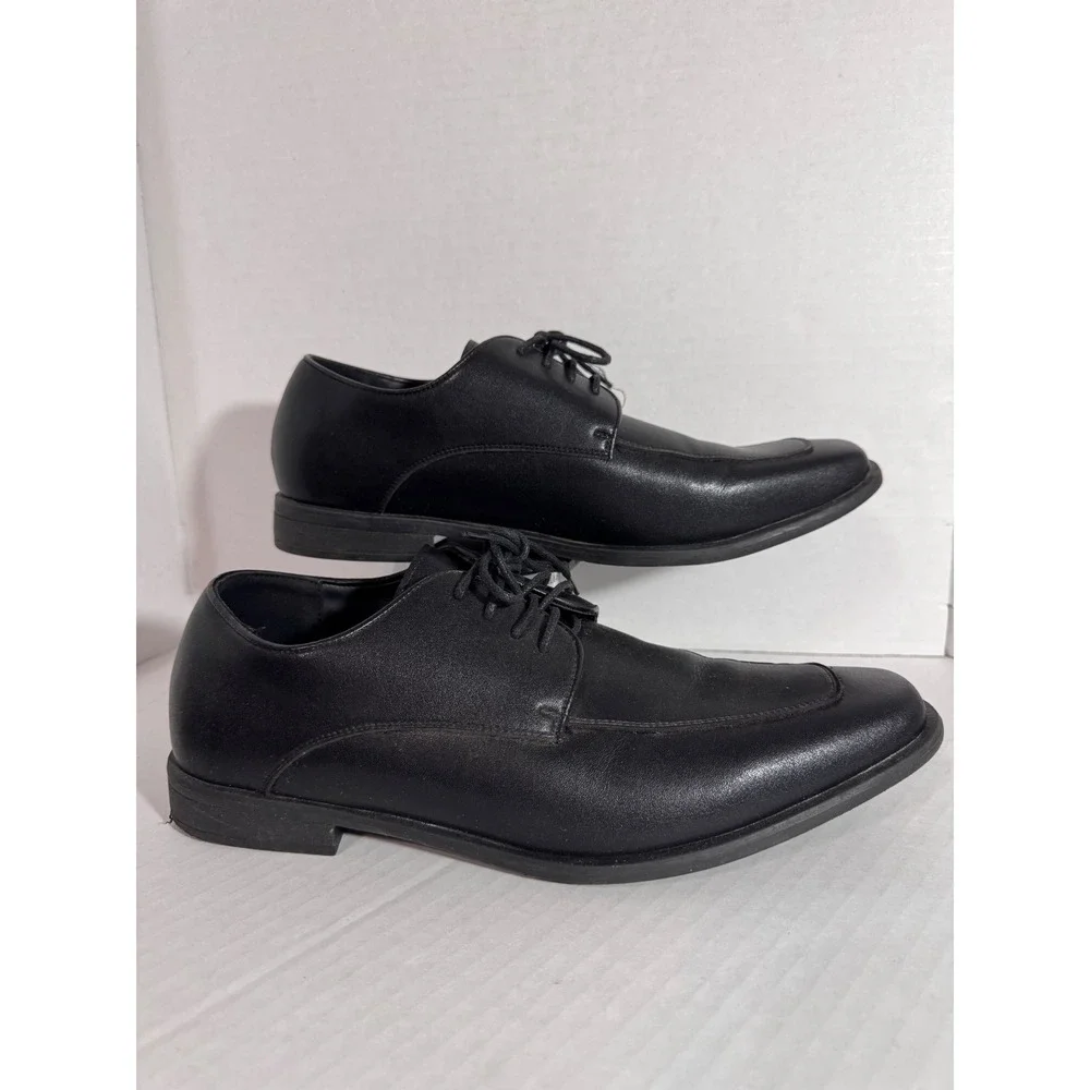 Vangelo Mens Black Square Toe Lace Up Oxford Dress Shoes Size 11.5 M